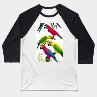 COLORFUL GROUP OF PARROTS Baseball T-Shirt